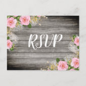 素朴フローラウェディングRSVPポストカード ポストカード (正面)