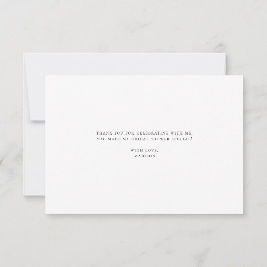 素朴フローラウォーターカラーブーツブライダルシャワー サンキューカード (裏面)