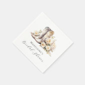 素朴フローラウォーターカラーブーツブライダルシャワー スタンダードカクテルナプキン (角)