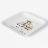 素朴フローラウォーターカラーブーツブライダルシャワー ペーパープレート (傾斜あり)