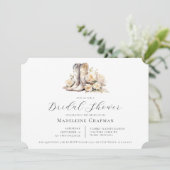 素朴フローラウォーターカラーブーツブライダルシャワー 招待状 (スタンド正面)