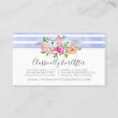 素朴フローラウォーターモダンカラーストライプシャビーシック 名刺 (裏面)