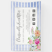 素朴フローラウォーターモダンカラーストライプシャビーシック 横断幕 (縦)