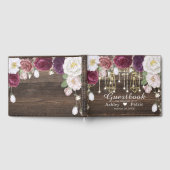 素朴フローラウッドストリングラ結婚イト ゲストブック (全面)