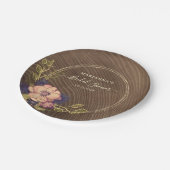 素朴フローラウッドブライダルシャワー ペーパープレート (アングル)