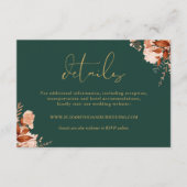 素朴フローラエメラルドと金ゴールド結婚詳細 エンクロージャーカード (正面)