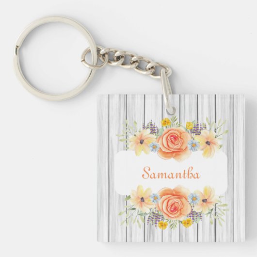 素朴フローラエレガントデザイン キーホルダー (正面)