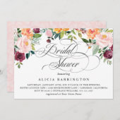 素朴フローラエレガントブライダルシャワー 招待状 (正面/裏面)