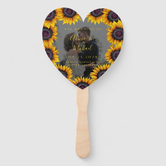 素朴フローラエレガント写真結婚式の引き出物 ハンドファン (正面)