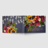 素朴フローラエレガント海軍ブルゴーニュ冬の結婚式 ゲストブック (全面)