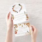 素朴フローラオータムバ結婚ンズ |紅葉 オールインワン招待状 (切り取り部)