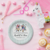 素朴フローラカウースカルウォーターカラーボホ結婚ズ ペーパープレート (パーティー)