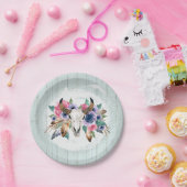 素朴フローラカウースカルウォーターカラーボホ結婚ズ ペーパープレート (パーティー)