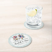 素朴フローラカウースカルウォーターカラーボホ結婚ズ ラウンドペーパーコースター (インサイチュ)