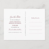 素朴フローラカスタム写真の結婚式の日付を保存 案内ポストカード (裏面)