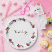 素朴フローラカスタム紙プレート ペーパープレート (パーティー)