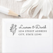素朴フローラカップル名結婚の差出人住所 ラベル (インサイチュ)