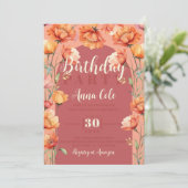 素朴フローラガーデンパーティーワイルドフラワー誕生日 招待状 (スタンド正面)