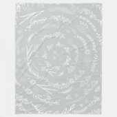 素朴フローラガーランドフォークアートパターンフリース フリースブランケット (正面)