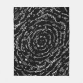 素朴フローラガーランドフォークアートパターンフリース フリースブランケット (正面)