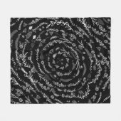 素朴フローラガーランドフォークアートパターンフリース フリースブランケット (正面(横))