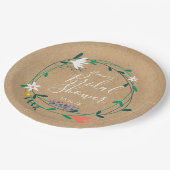 素朴フローラガーランドブライダルシャワー ペーパープレート (アングル)