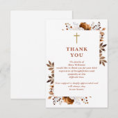 素朴フローラキリスト教の生活お祝い サンキューカード (正面/裏面)