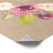 素朴フローラクラフトパーソナライズされたベビー誕生ポスター ポスター (角)