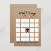 素朴フローラクラフトブライダルシャワービンゴゲーム 招待状 (正面/裏面)