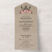 素朴フローラクラフト狩りは結婚以上 オールインワン招待状 (内側)