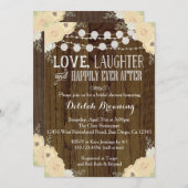 素朴フローラクリームウッドブライダルシャワー招待状 招待状 (正面/裏面)