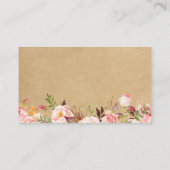 素朴フローラク結婚ラフトの座席 プレイスカード (裏面)