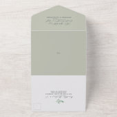 素朴フローラグリーン結婚セージ オールインワン招待状 (外側)