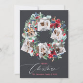 素朴フローラグレーのクリスマスリース6枚の写真 シーズンカード (正面)