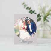 素朴フローラグレーサンキューカード ポストカード (スタンド正面)