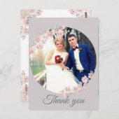 素朴フローラグレーサンキューカード ポストカード (正面/裏面)