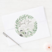 素朴フローラグ葉リーズありがとうご結婚ざい ラウンドシール (封筒)
