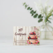 素朴フローラケーキベーカリーギフト券カード 名刺 (スタンド正面)