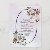 素朴フローラサプライズ誕生日ディナー 招待状 (正面/裏面)