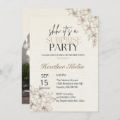 素朴フローラサプライズ退職カードオンライン 招待状 (正面/裏面)