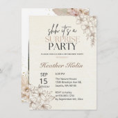 素朴フローラサプライズ退職カードオンライン 招待状 (正面/裏面)