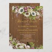 素朴フローラシックなバーンドウッド秋リハーサル 招待状 (正面/裏面)