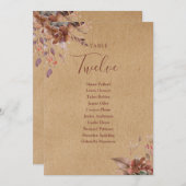 素朴フローラシーティングプランテーブル番号 サンキューカード (正面/裏面)