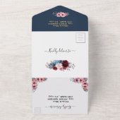 素朴フローラジオメ結婚トリ（ENV不要）  オールインワン招待状 (外側)