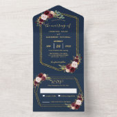 素朴フローラジオメ結婚トリ（ENV不要）  オールインワン招待状 (内側)