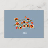 素朴フローラスカンジナビアフォークインスパイア結婚の エンクロージャーカード (裏面)