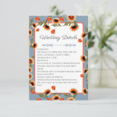 素朴フローラスカンジナビアフォークインスパイア結婚の エンクロージャーカード (スタンド正面)