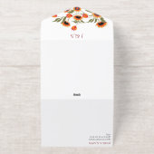 素朴フローラスカンジナビアフォークインスパイア結婚の オールインワン招待状 (外側)