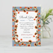 素朴フローラスカンジナビアフォークインスパイア結婚の サンキューカード (スタンド正面)