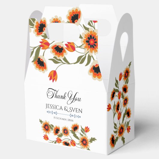 素朴フローラスカンジナビアフォークインスパイア結婚の フェイバーボックス (オープン)